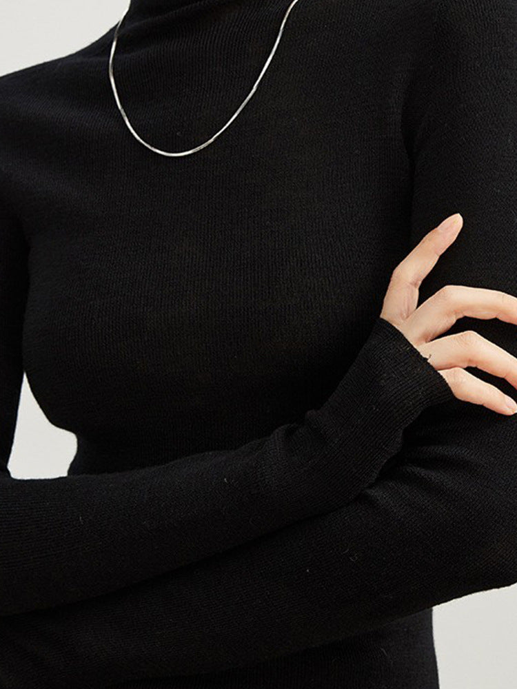 Germany Yangtze yarn island essence 18-needle seamless 100 wool sweater 25 autumn and winter knitted turtleneck bottoming shirt women