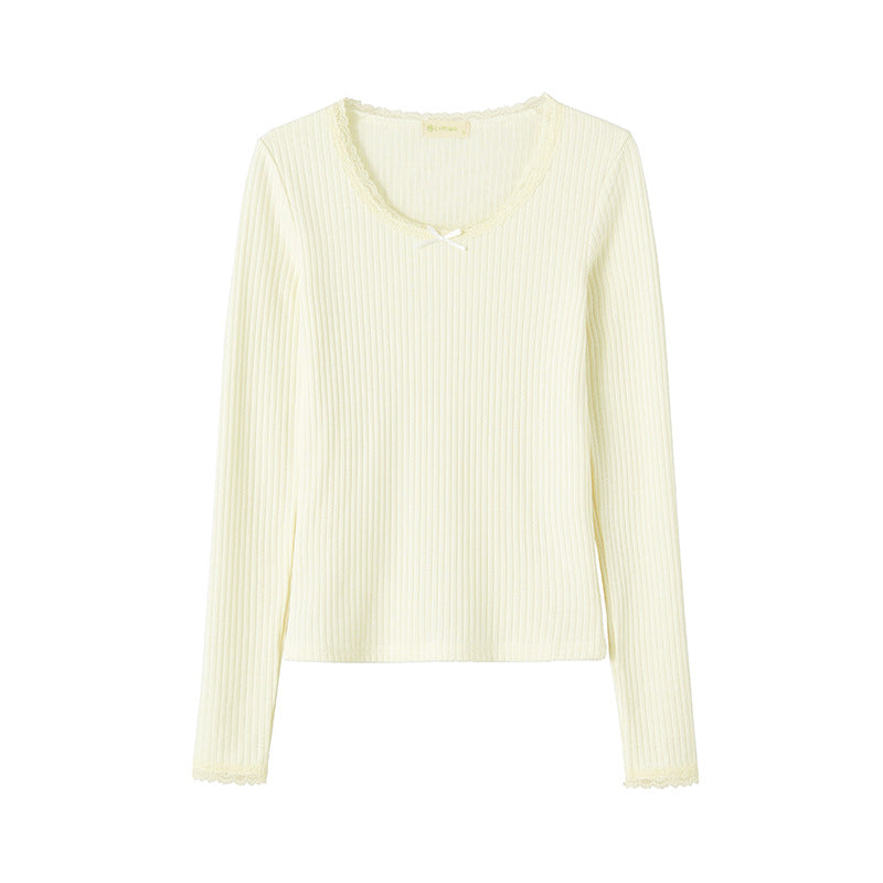 #Excellent choice #Slightly transparent sexy lace T-shirt women's long-sleeved 2026 autumn new pure desire bottoming shirt