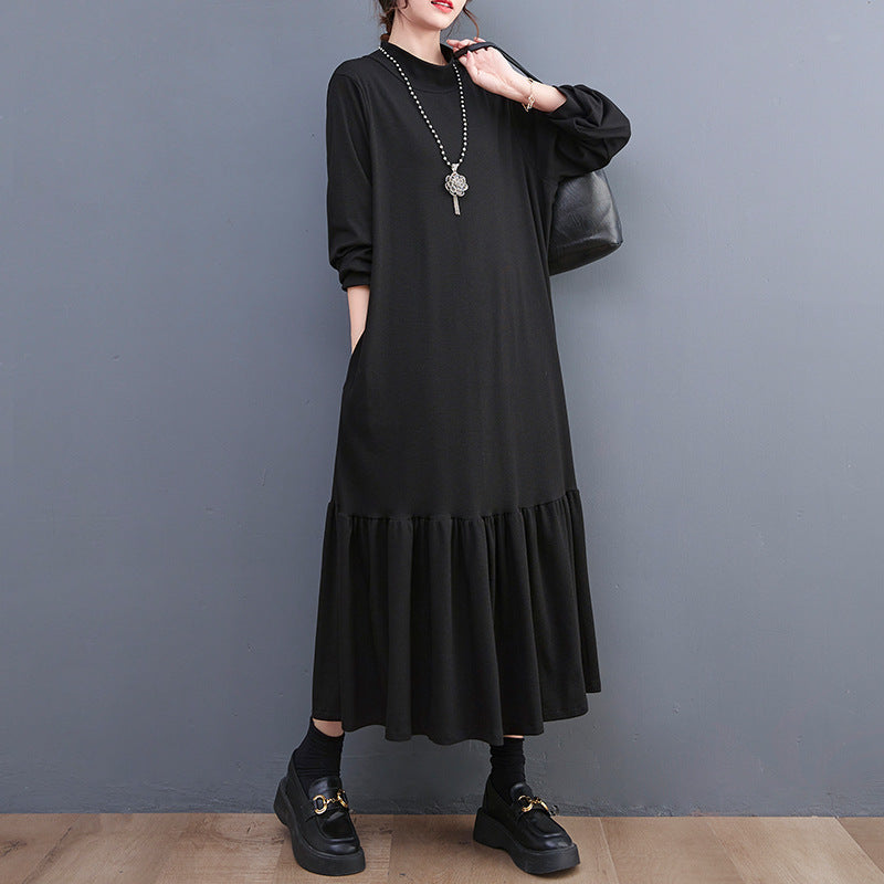 The real shot will be in the autumn of 2025. The new semi-turtleneck fishtail is fattened, loose and thin, and the bottom dress is women's.