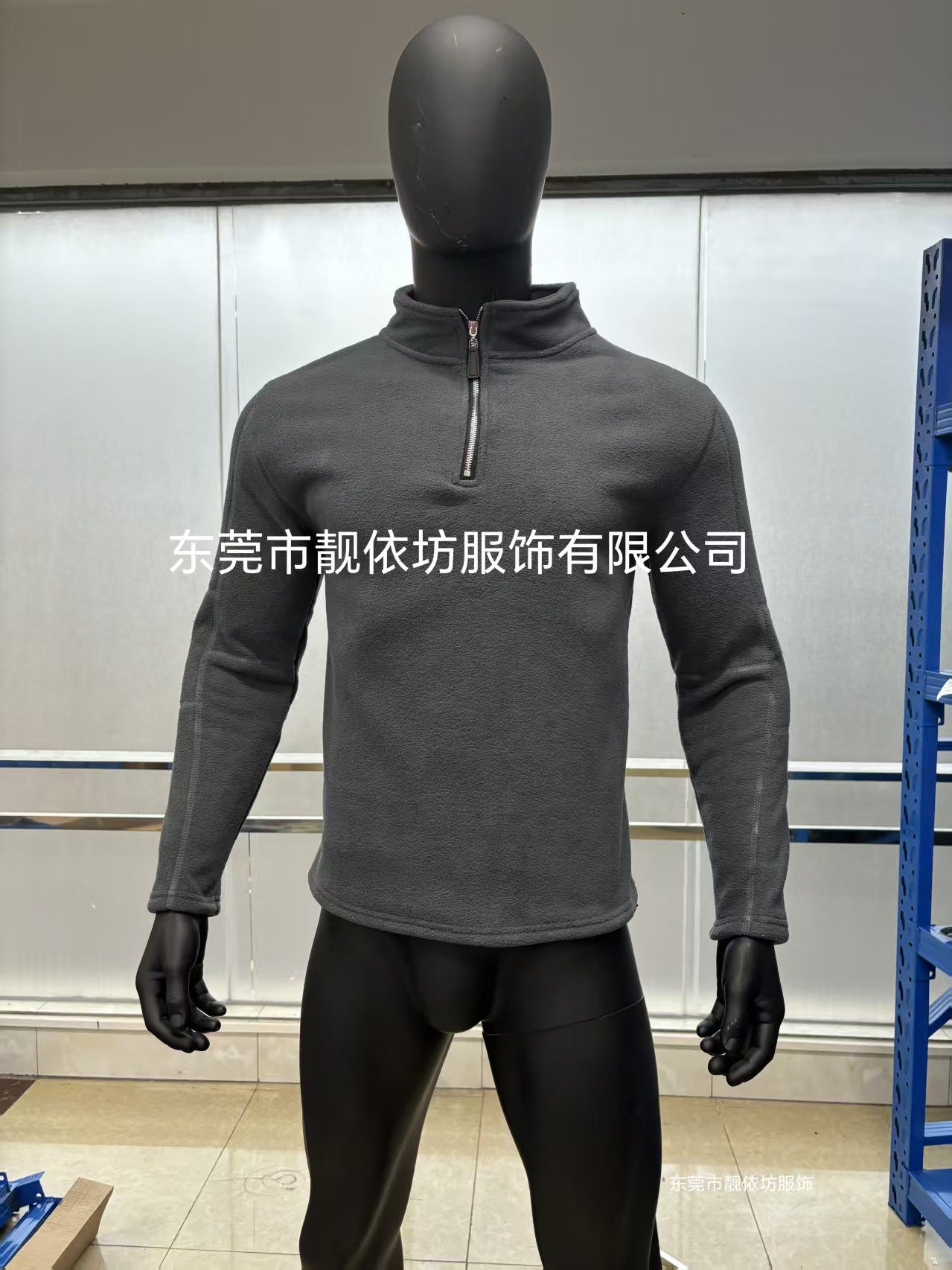 Men's autumn and winter new stand-up collar half-zipper long-sleeved sweater stand-up collar cross-border trend versatile men's fleece top