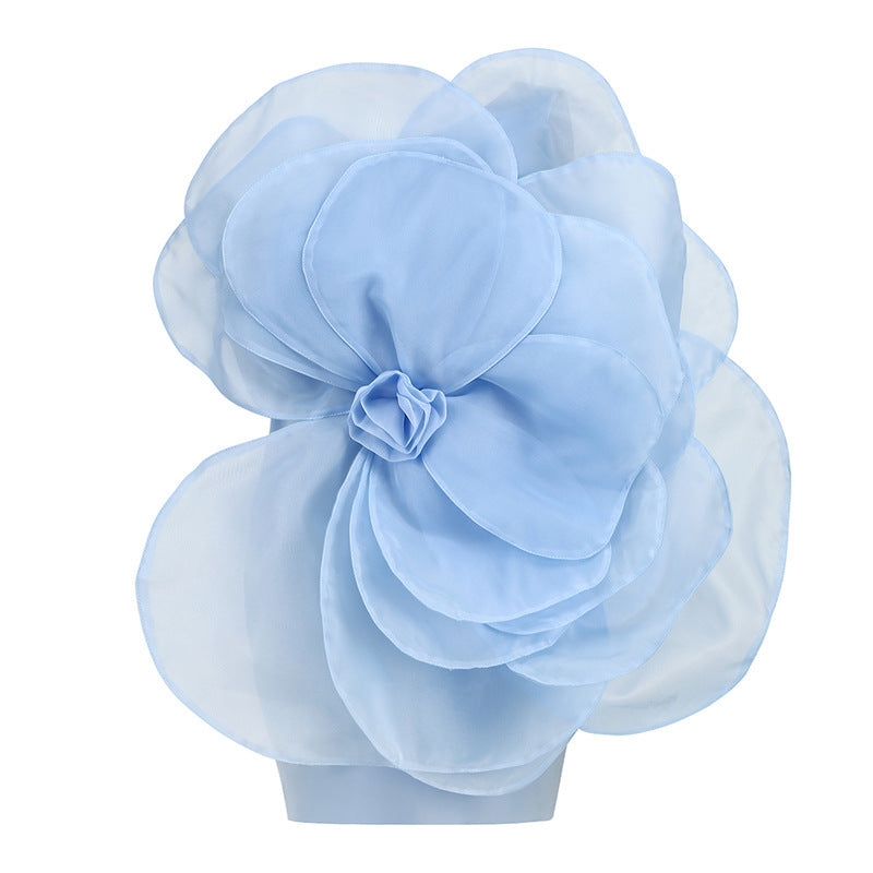 Amazon slanted shoulder flower dress European beauty white wedding dress party dress step dress celebrity style