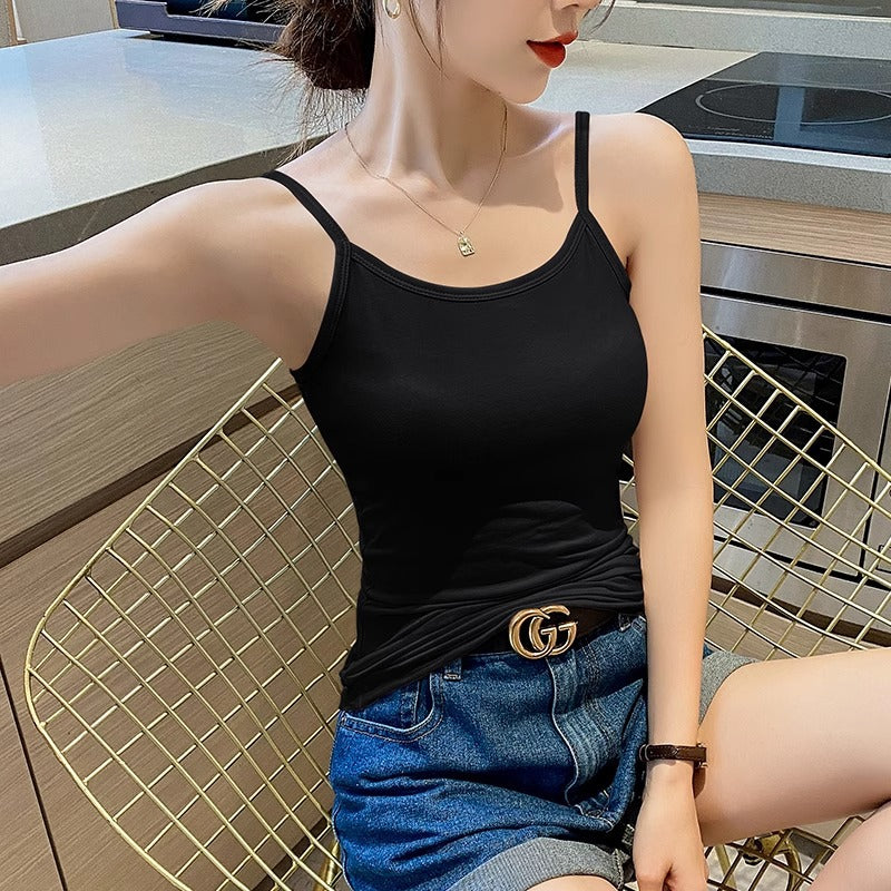 Beautiful back white camisole women's summer wear sports cotton sleeveless slim underwear with a base summer yoga top