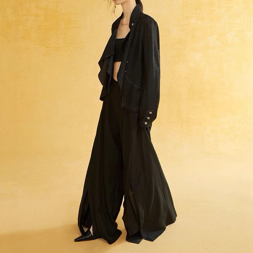 MURMUR 25SS Designer Brand Split Casual Loose-Leg Pants