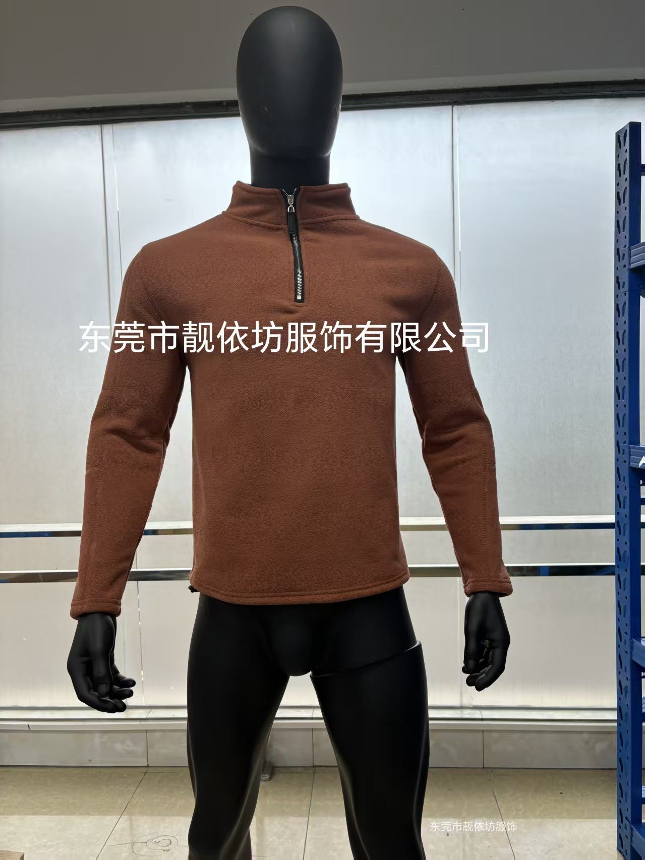 Men's autumn and winter new stand-up collar half-zipper long-sleeved sweater stand-up collar cross-border trend versatile men's fleece top