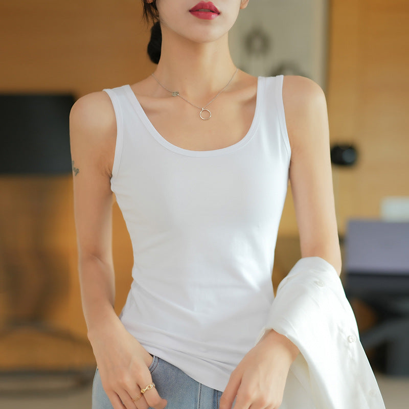 Pure cotton vest women's 2025 summer sleeveless inside and outside wear beautiful back suspender top bottoming shirt cross can be worn outside