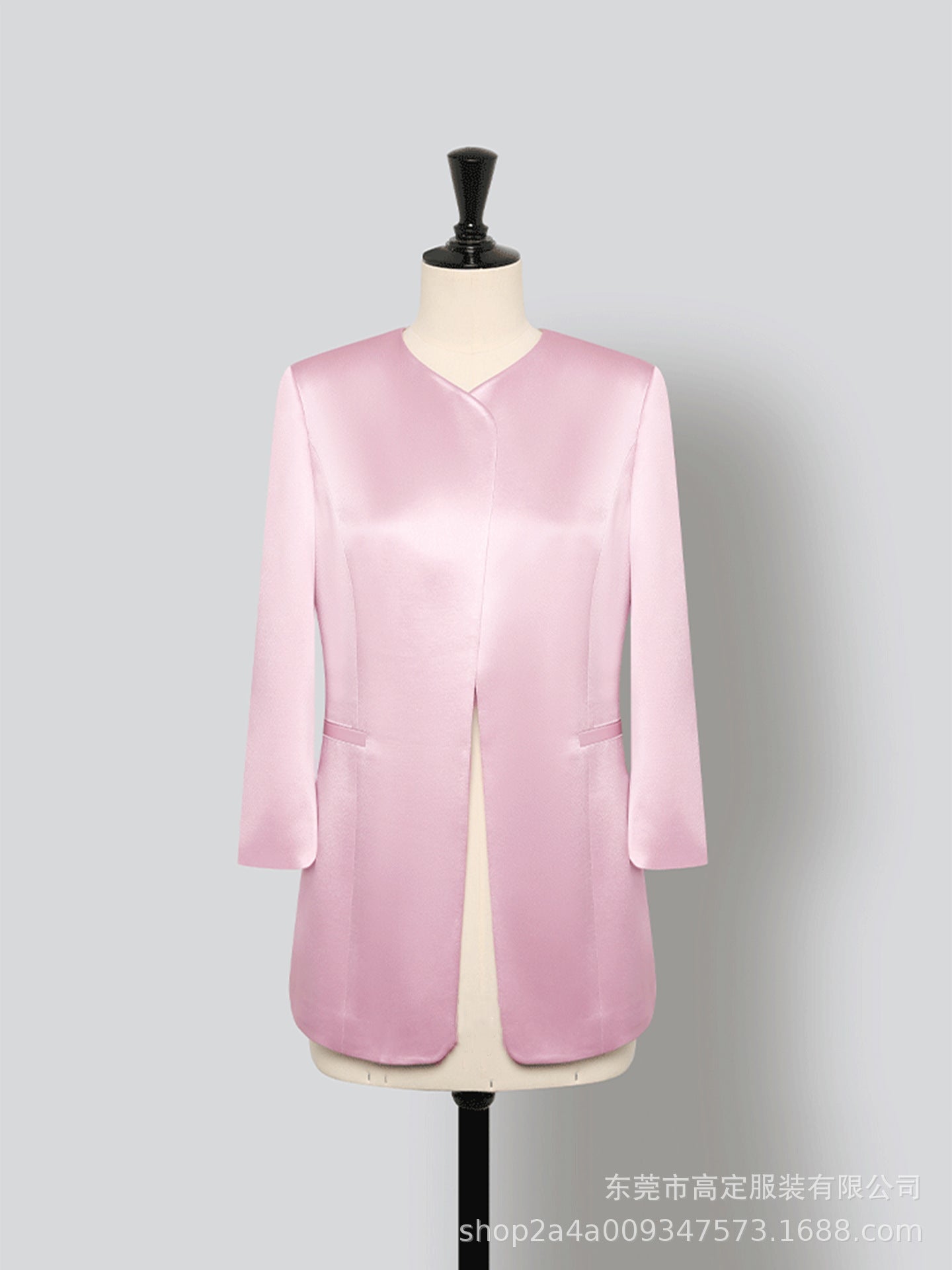 High-end quiet luxury suit Selection of high-end imported acetate draped glossy up-to-tailoring collarless suit/skirt