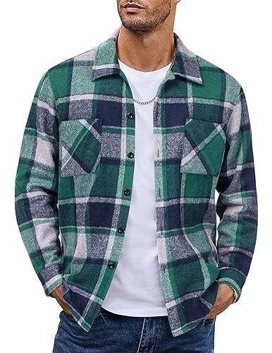 2025 Men's Europe, America, Amazon Express, cross-border new plaid casual long-sleeved shirt jacket casual versatile