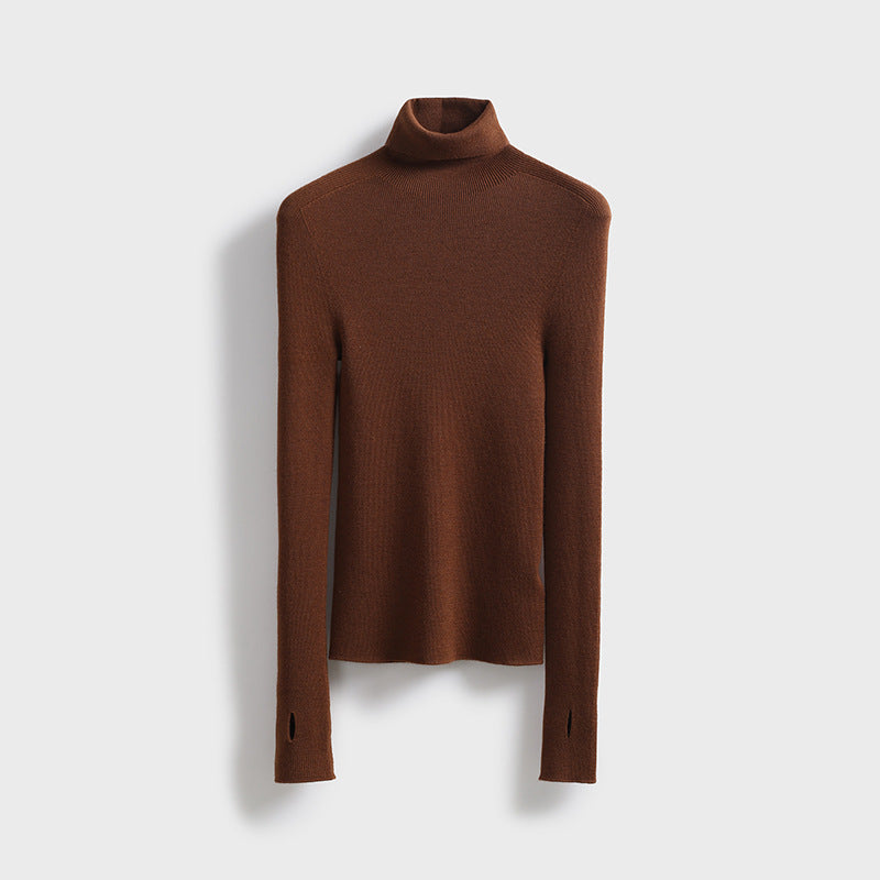 Pole end king fried 100% wool Yangtze yarn seamlessly integrated! Autumn and winter slim base knitted turtleneck wool sweater