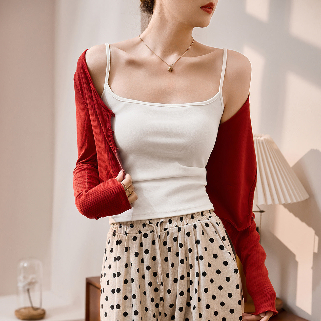 230G combed pure cotton sling vest women's summer 2026 new sexy U-neck backless short inner and outer wear