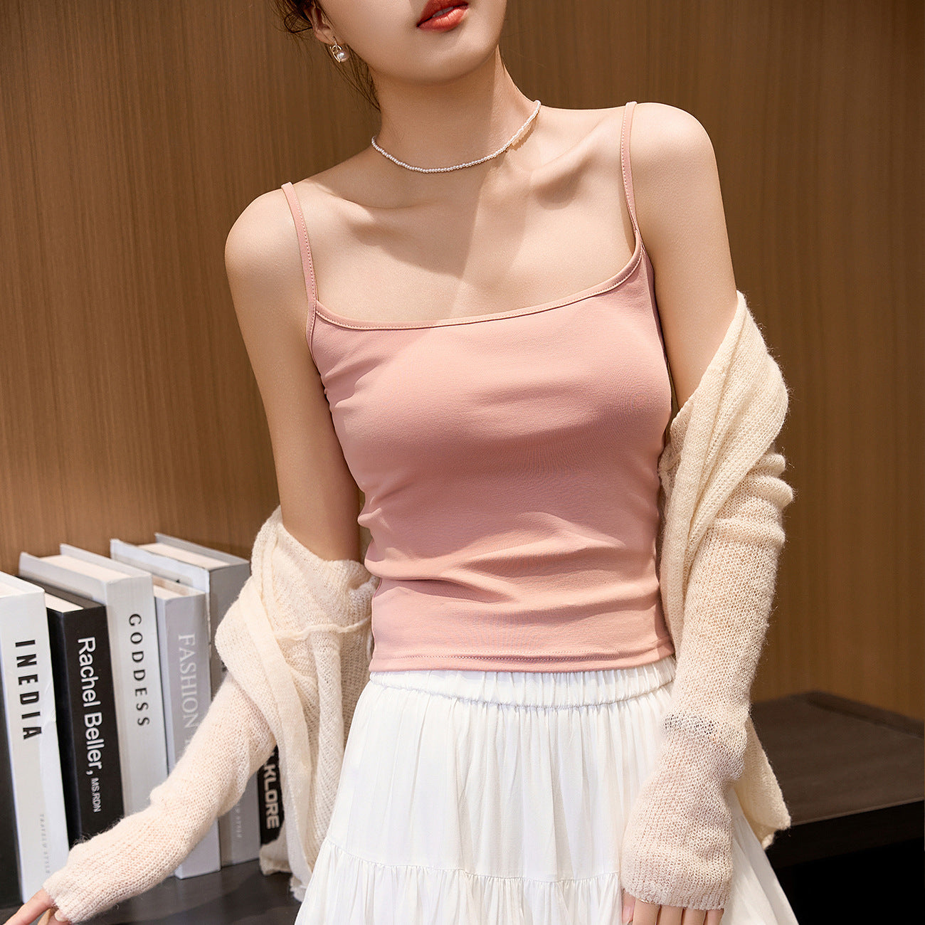 230G combed pure cotton sling vest women's summer 2026 new sexy U-neck backless short inner and outer wear