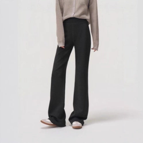 25 thin velvet micro-pull pants women's clothing modal drape high waist and thin integrated velvet warm and velvet casual trousers