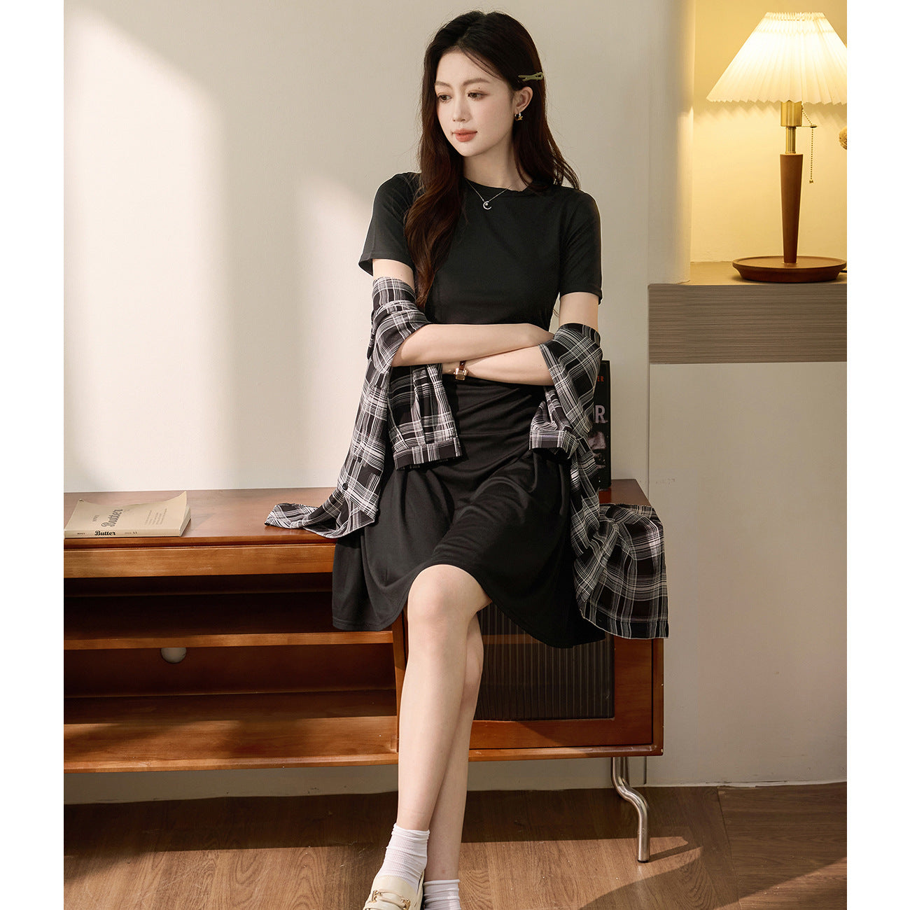[Tencel Rome & High Quality] Pleated A Pendulum Skinny Temperament Dress Women's Summer 2026 New Short Skirt