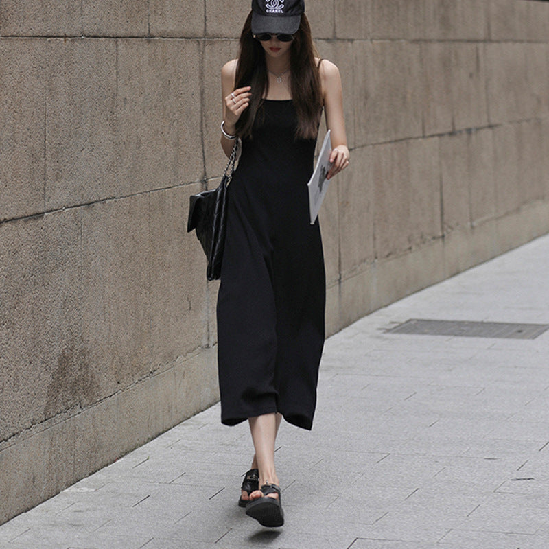 Selection of high-quality striped suspender dress women's summer 2026 new versatile slim vest medium and long skirt