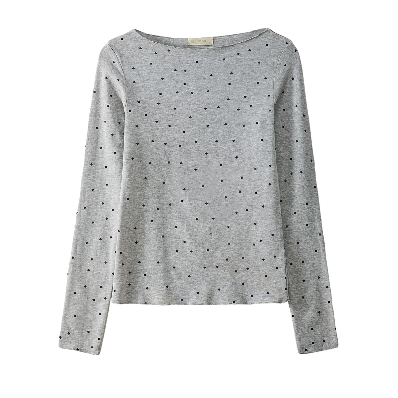#Selection of high-quality products #Micro-curl edge age-reducing polka dot T-shirt women's long-sleeved 2026 autumn new retro bottoming shirt top