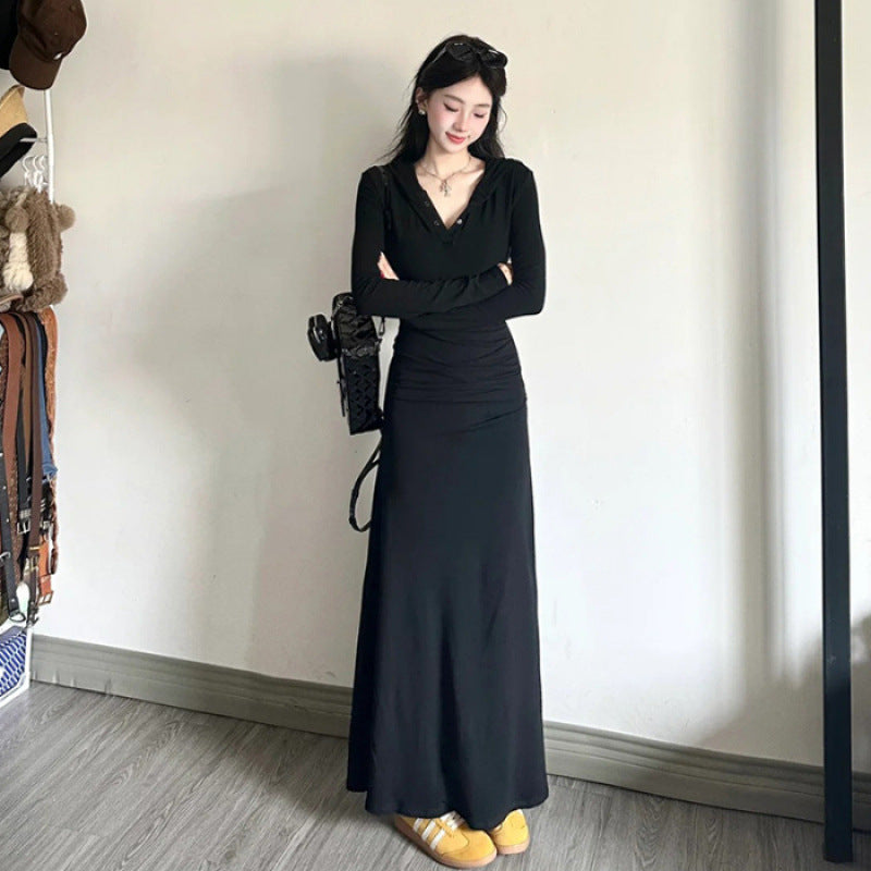 Wear it in early autumn with a complete set of high-end black sweater dresses, children's autumn clothes, and new long dresses in 2026.