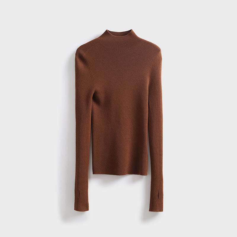 Pole end king fried 100% wool Yangtze yarn seamlessly integrated! Autumn and winter slim base knitted turtleneck wool sweater