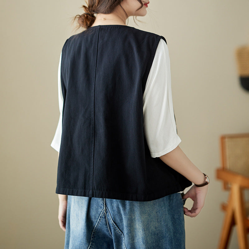 The real shot will be in the autumn of 2025. The new Japanese stacked casual vest for women with casual tooling vest 9321.