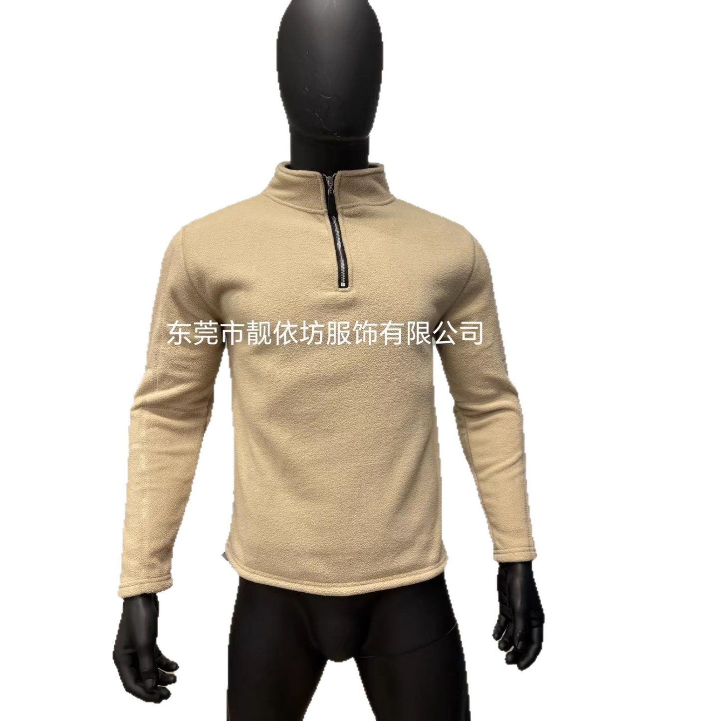 Men's autumn and winter new stand-up collar half-zipper long-sleeved sweater stand-up collar cross-border trend versatile men's fleece top