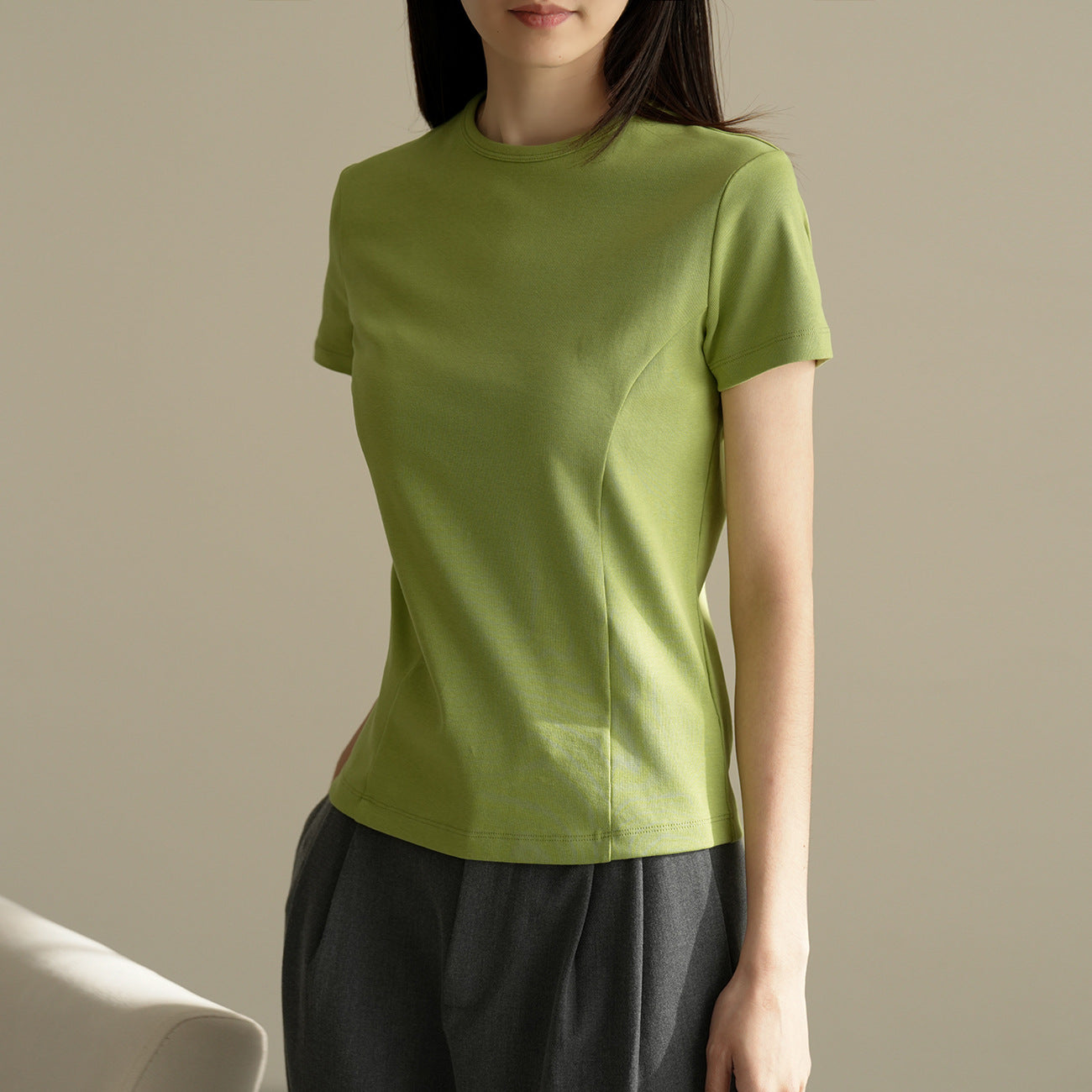 [Selection of excellent cotton] Premium design pure cotton T-shirt women's summer short-sleeved 2026 new slim-fit top bottoming shirt