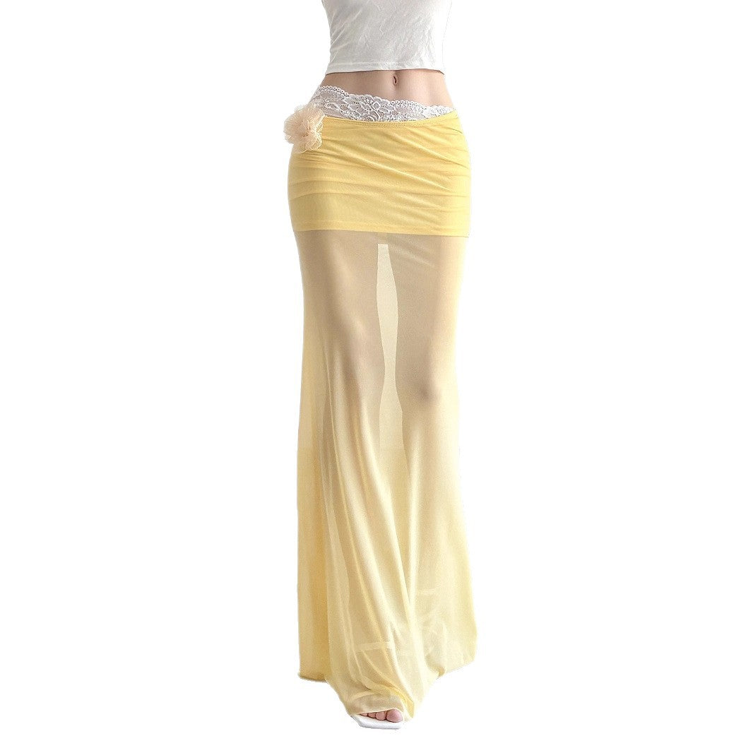 Little fresh girl dopamine gradual change color wool suspender design sense hollow low neck lace up sexy vest top