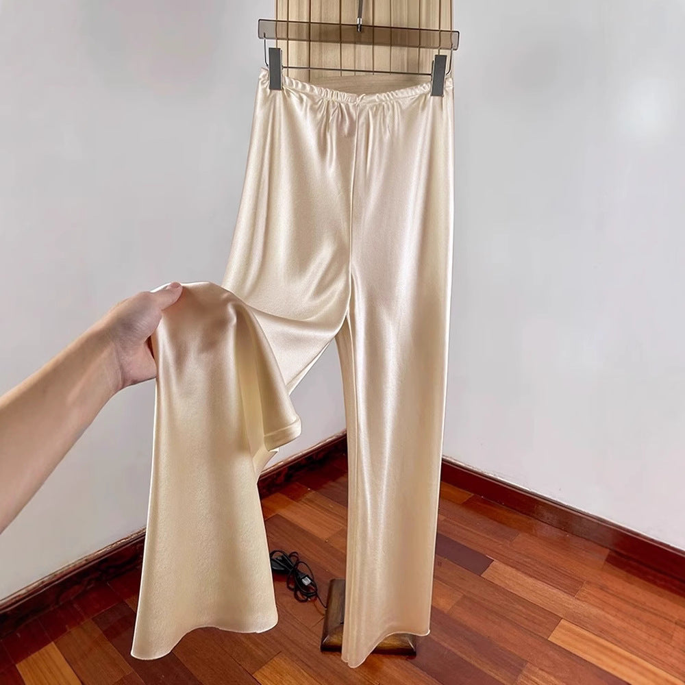 Drop Satin Triacetic Acid Wide Leg Pants Women's Suit Pants Mopping Casual Pants Straight Pants Extended Air God Pants