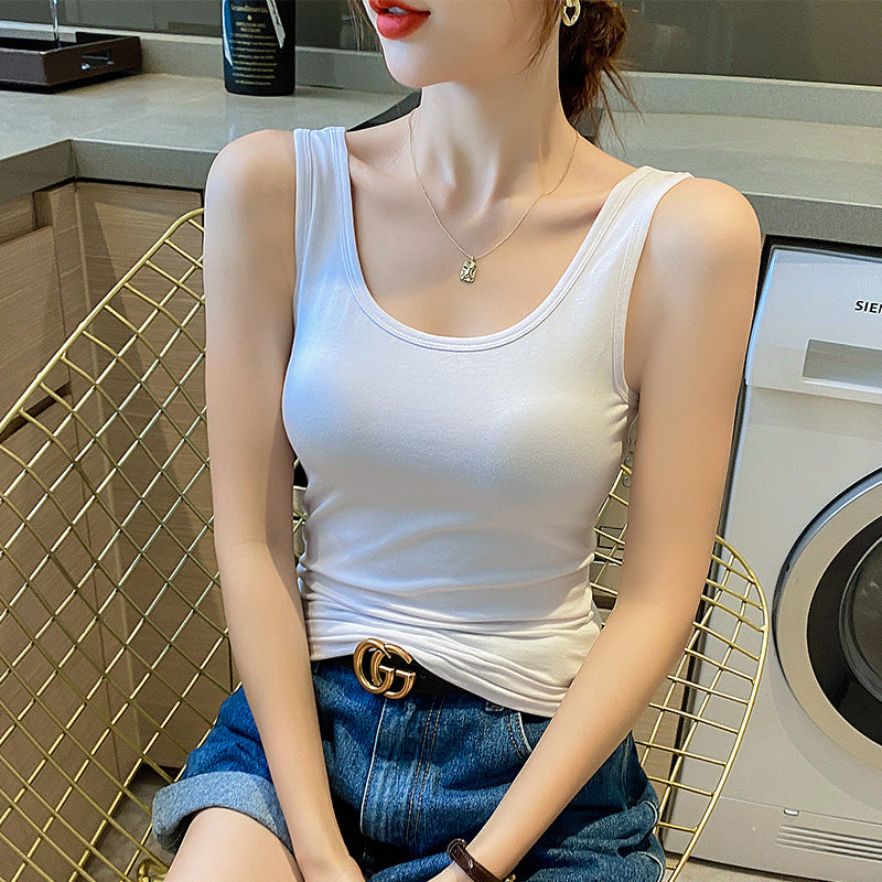 Beautiful back white camisole women's summer wear sports cotton sleeveless slim underwear with a base summer yoga top