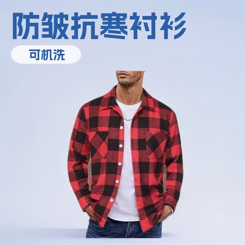 2025 Men's Europe, America, Amazon Express, cross-border new plaid casual long-sleeved shirt jacket casual versatile