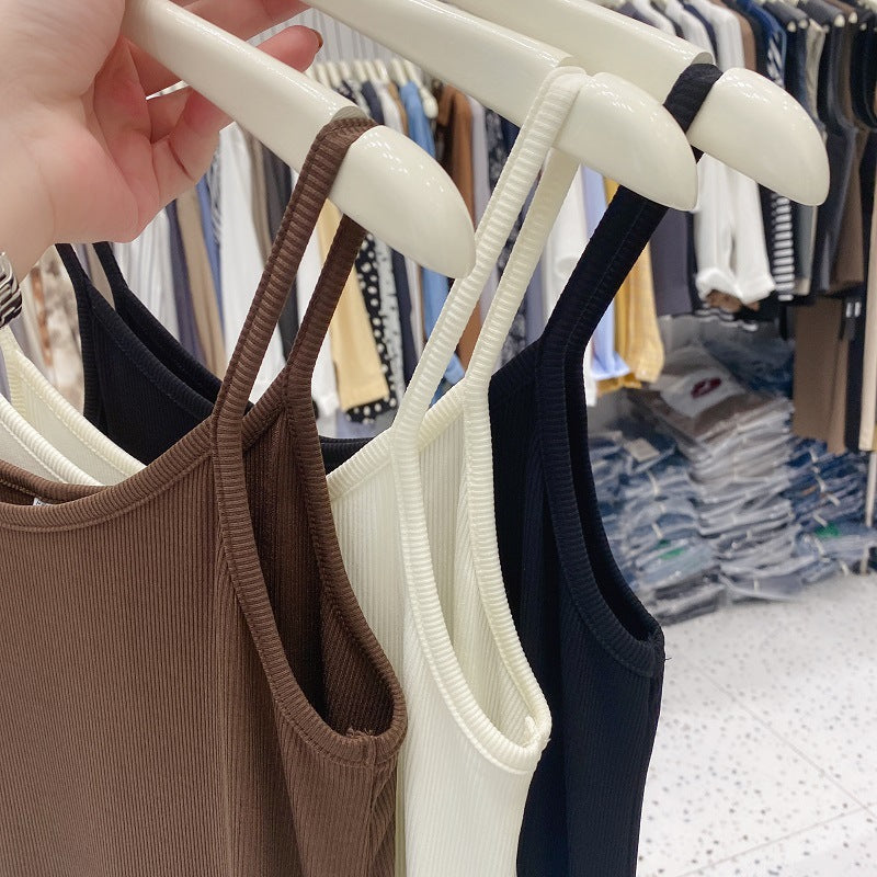 300g high elastic fine threaded cotton 2026 women's summer long suspender skirt with loose and thin versatile lining vest long skirt