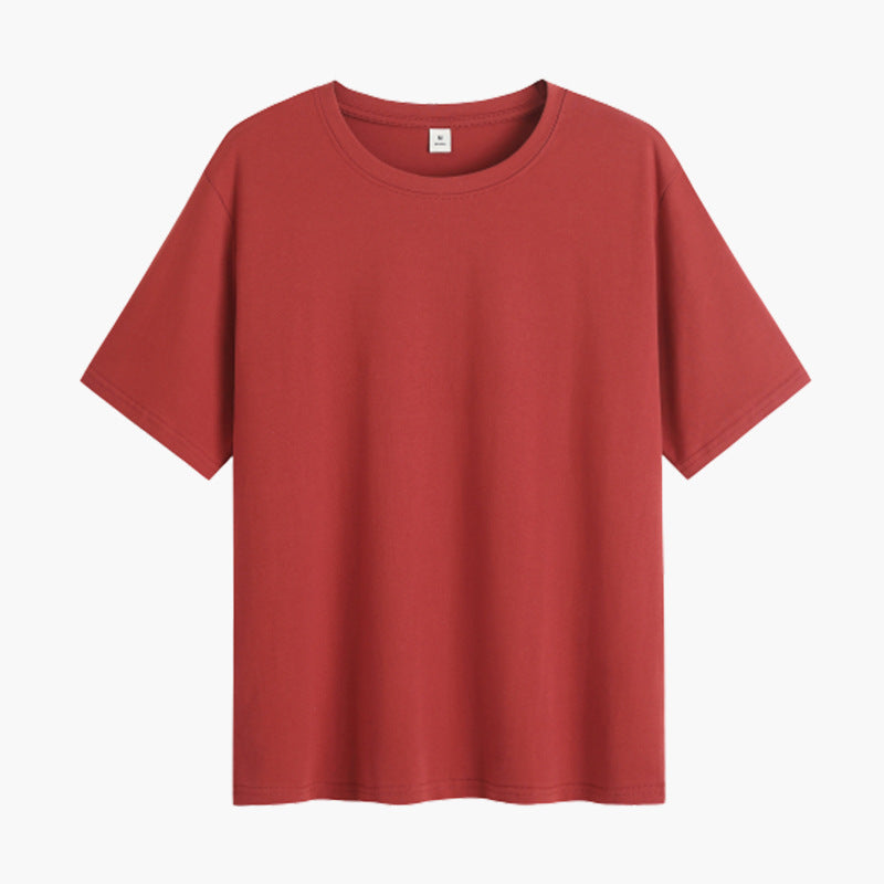 Half-sleeved pure cotton loose short-sleeved t-shirt women's light green age-reducing versatile round neck summer solid color top casual commuting