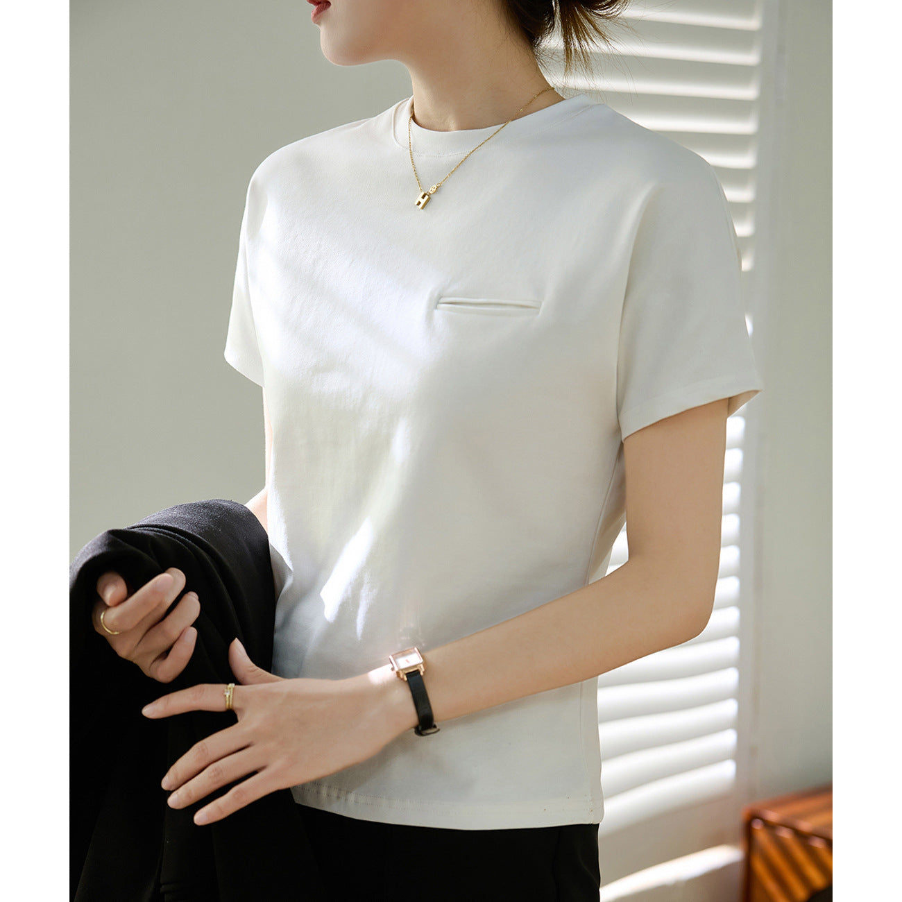 [Selection of good materials] Bat shoulder sleeve T-shirt women's pure cotton 2026 summer new loose and thin top bottoming shirt