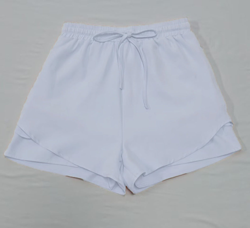 Amazon cross-border 2025 women's 5-inch sports running shorts quick-drying lightweight fitness belt zipper quick-drying