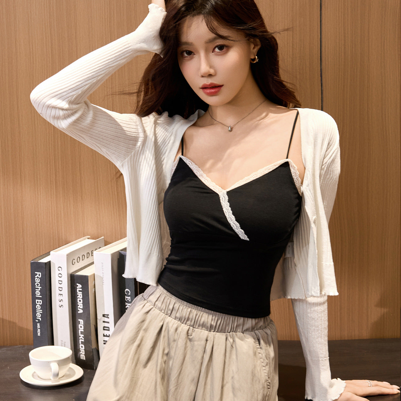 #Tencel lyocell cotton #lace suspender vest women's summer 2026 new short sexy pure desire inner top