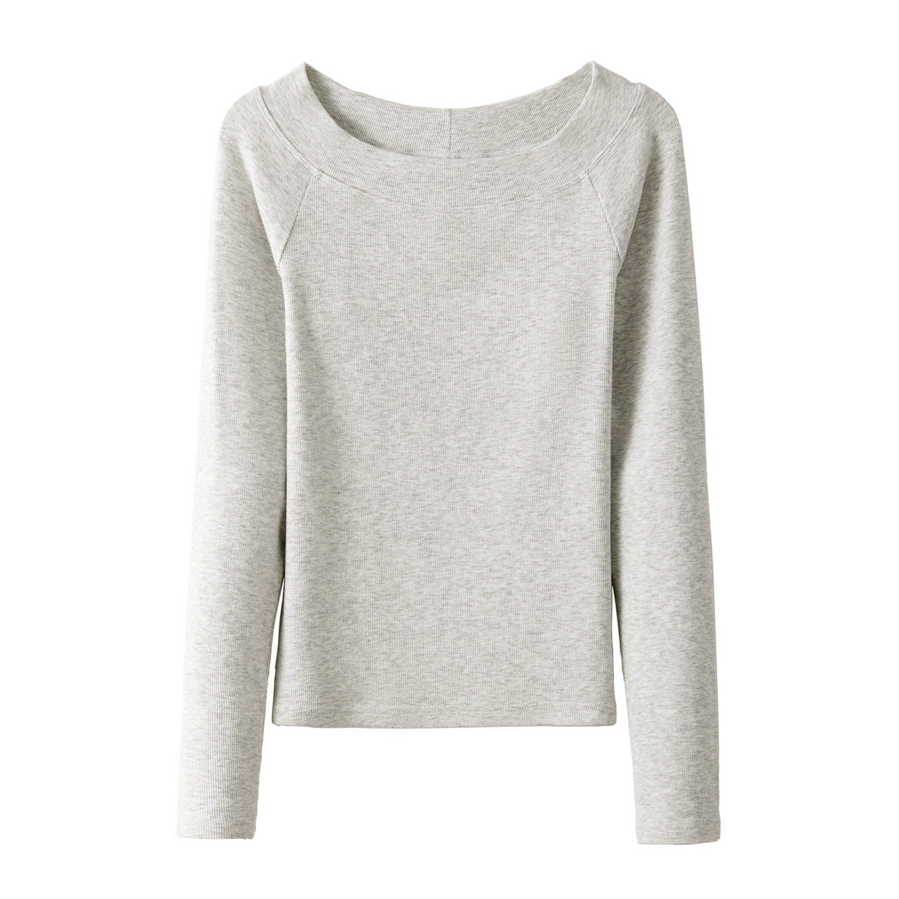 260G Youke silk, two wear one-word collar slanted shoulder temperament fashionable wear with split-ended long-sleeved T-shirt women's autumn bottoming top