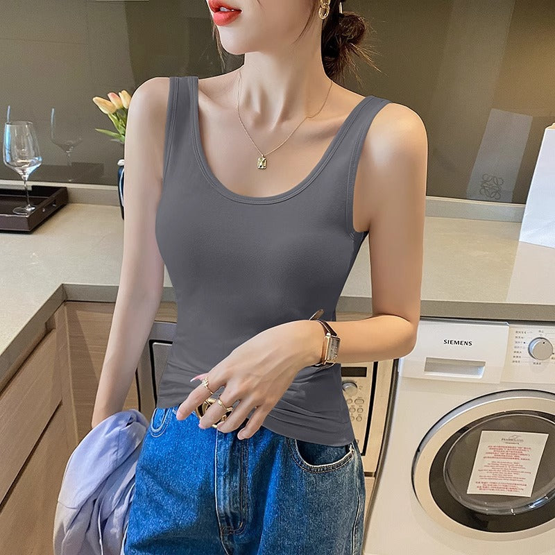 Beautiful back white camisole women's summer wear sports cotton sleeveless slim underwear with a base summer yoga top