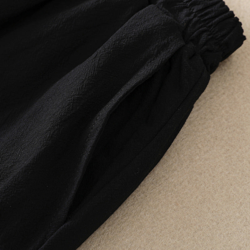 Real shot 2025 autumn and winter new Chinese style literary and retro black skirt A version thin winter cotton skirt