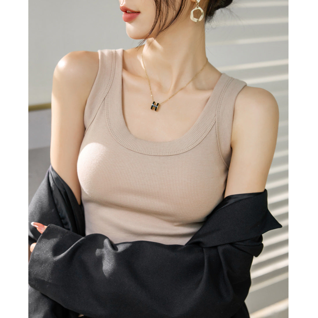 Selection of high-quality threaded excellent cotton sling vest women's summer 2026 breast-covering anti-light inner bottom top