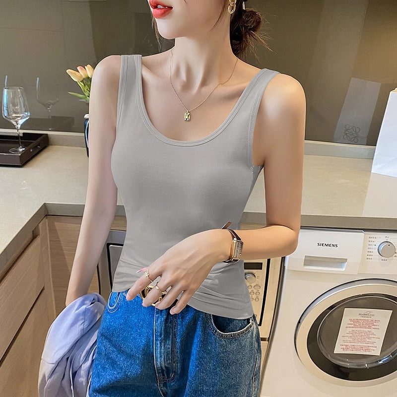 Beautiful back white camisole women's summer wear sports cotton sleeveless slim underwear with a base summer yoga top