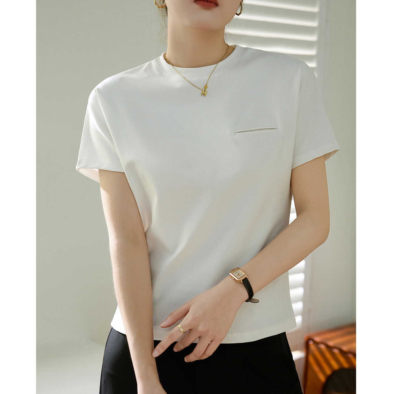 [Selection of good materials] Bat shoulder sleeve T-shirt women's pure cotton 2026 summer new loose and thin top bottoming shirt