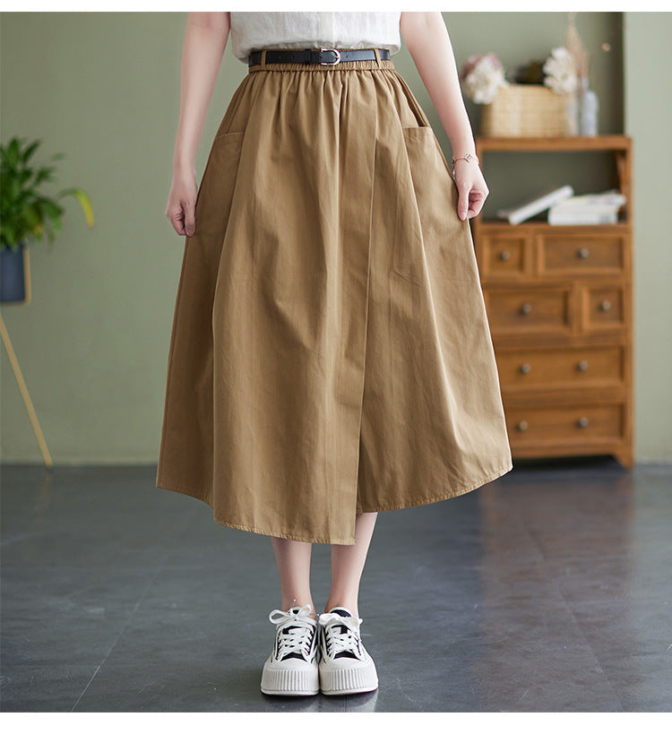 The real shot is the new literary and leisure loose and thin large-size Korean version skirt for women in the summer of 2024.