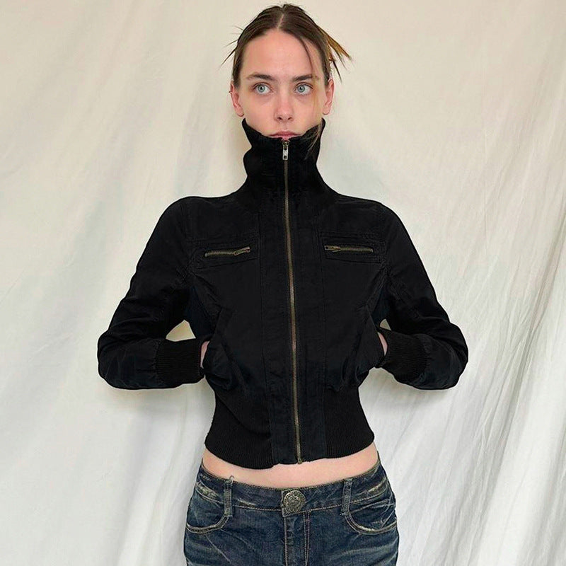 American retro industrial style line split pocket pilot tooling jacket autumn and winter versatile explosion jacket top