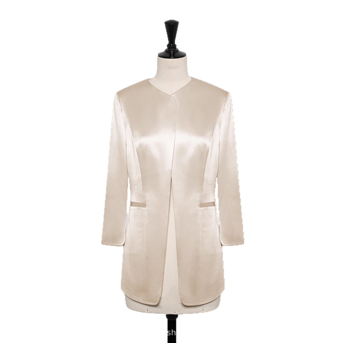 High-end quiet luxury suit Selection of high-end imported acetate draped glossy up-to-tailoring collarless suit/skirt