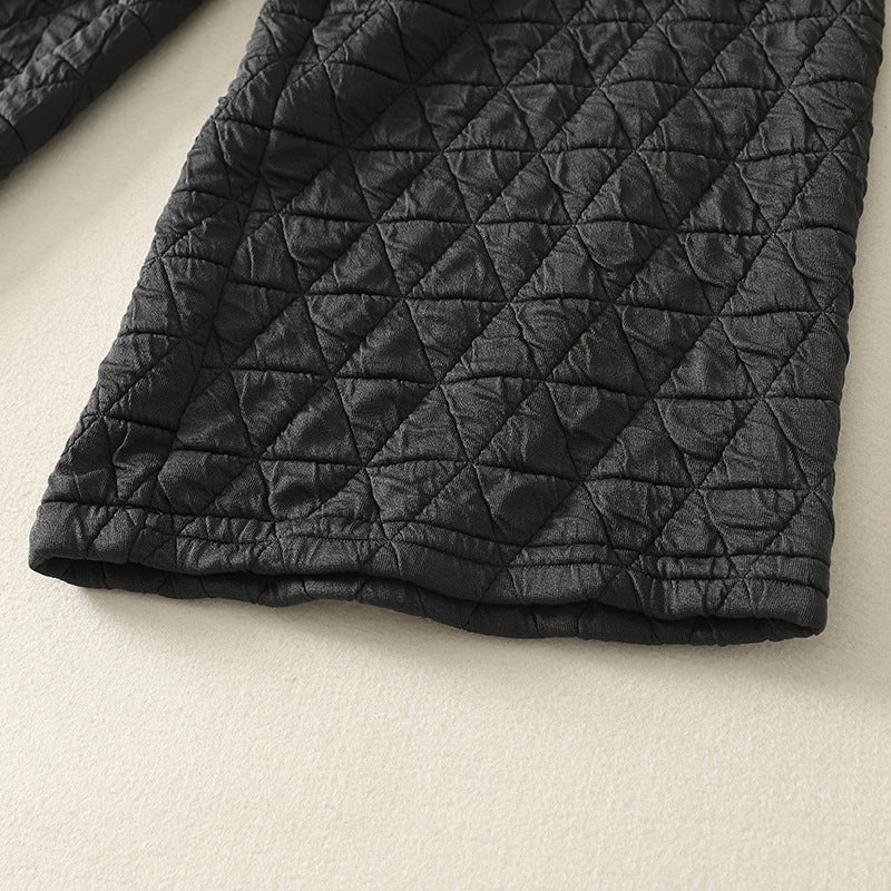 Rhombus drape cotton pants women's winter 2025 new casual warm loose large size wide leg pants