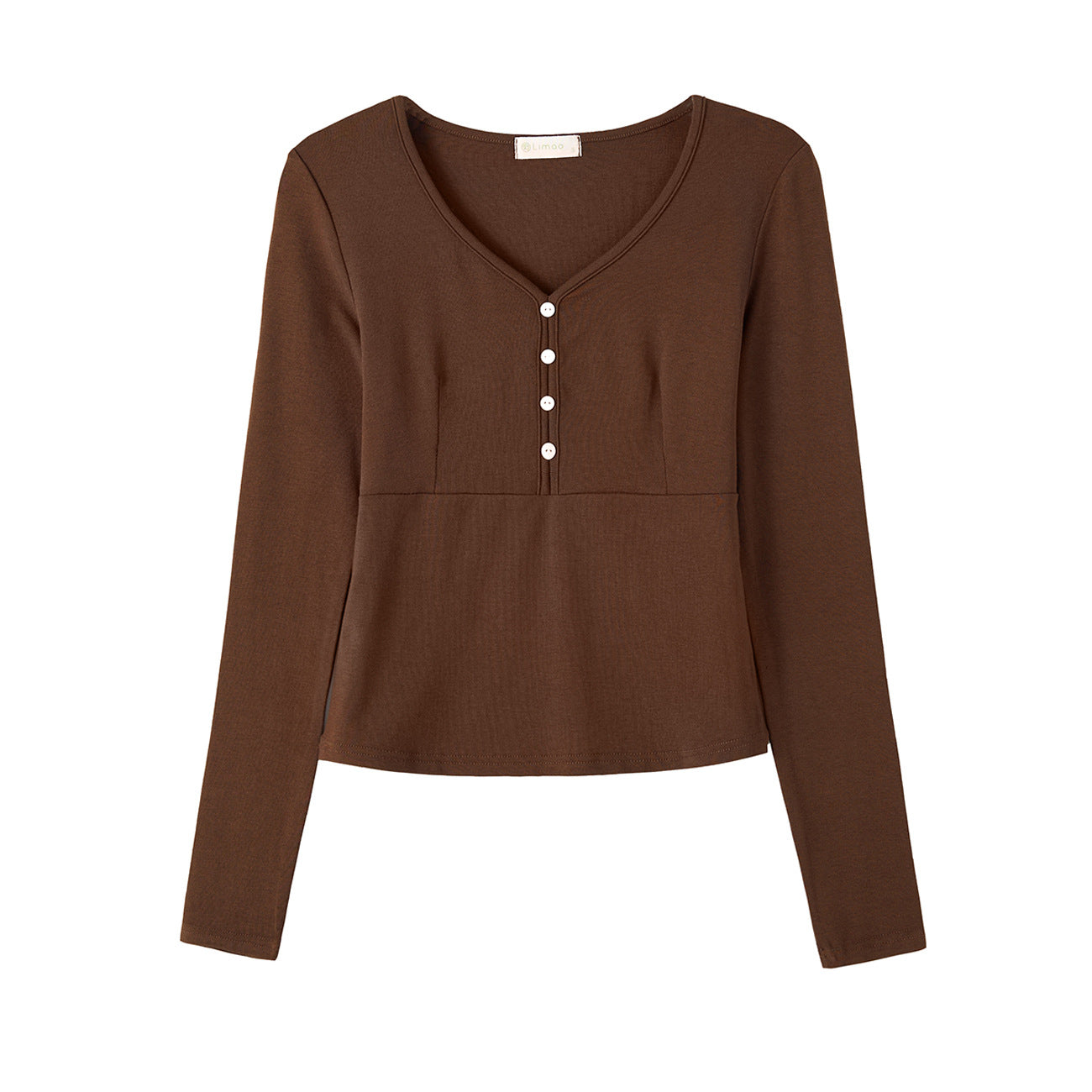 #Quality to do high quality #temperament age reduction design sense T-shirt women's long sleeves 2026 autumn clothes new shell buckle pure desire top