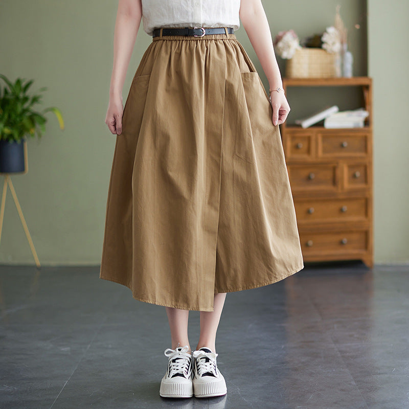 The real shot is the new literary and leisure loose and thin large-size Korean version skirt for women in the summer of 2024.