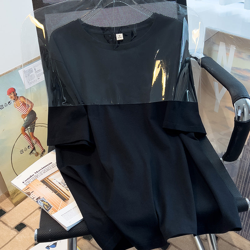 Pure cotton medium and long loose short-sleeved t-shirt for women, ginger, meat-covering, versatile and thin summer clothes, half-sleeved super hot summer ins