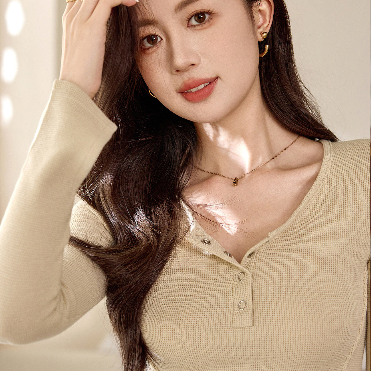 #Selection of high-quality products #three-dimensional line curved long-sleeved T-shirt women's 2026 autumn new high-waisted short Spice Girl top