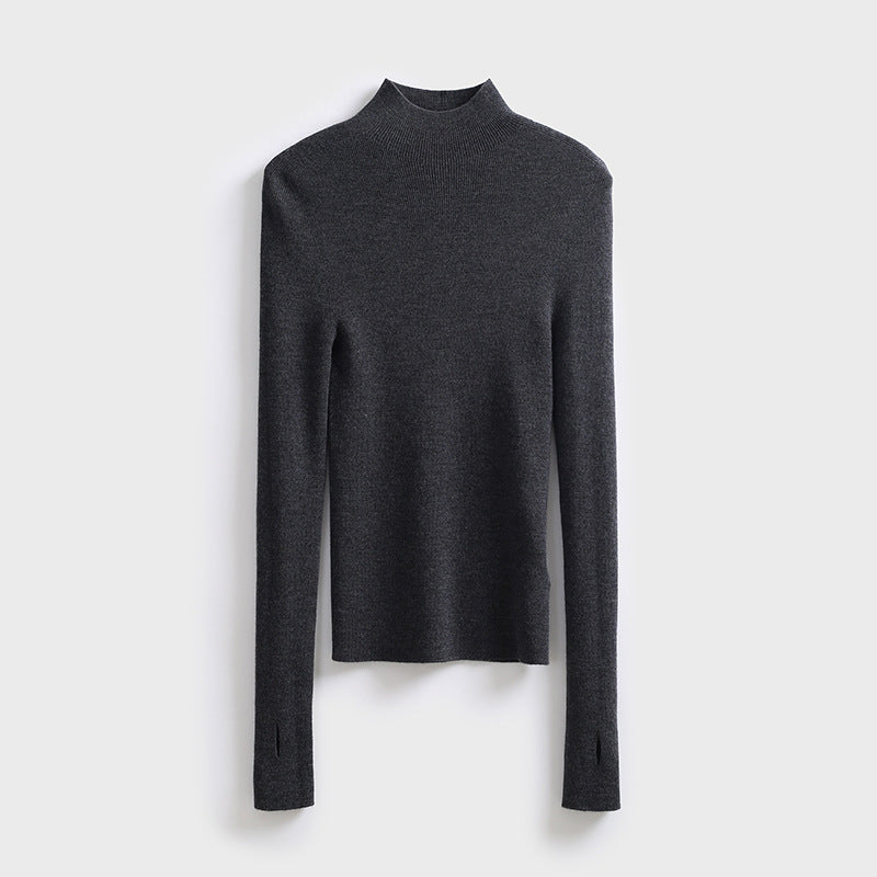 Pole end king fried 100% wool Yangtze yarn seamlessly integrated! Autumn and winter slim base knitted turtleneck wool sweater