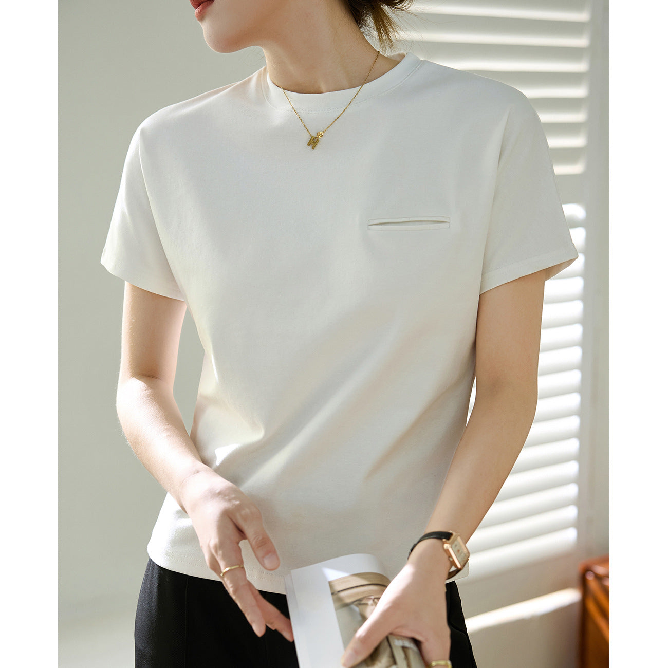 [Selection of good materials] Bat shoulder sleeve T-shirt women's pure cotton 2026 summer new loose and thin top bottoming shirt