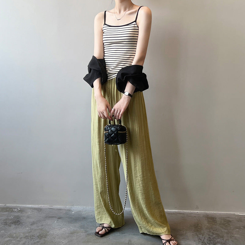 气质高级感条纹吊带背心女夏外穿2026新款修身显瘦百搭纯棉打底衫