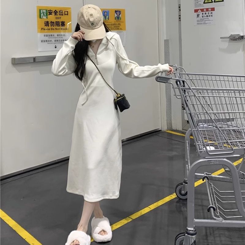 French temperament sweater dress, early autumn 2026 new women's long dress with coat and bottom dress